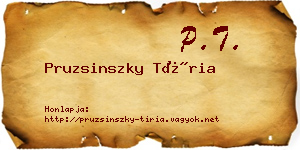 Pruzsinszky Tíria névjegykártya